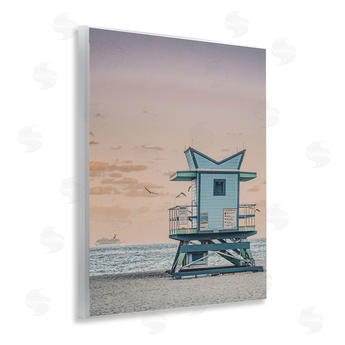 Miami Lifeguard Stand Wood Plaque Wall Art, Home Decor by LSR Design Studio