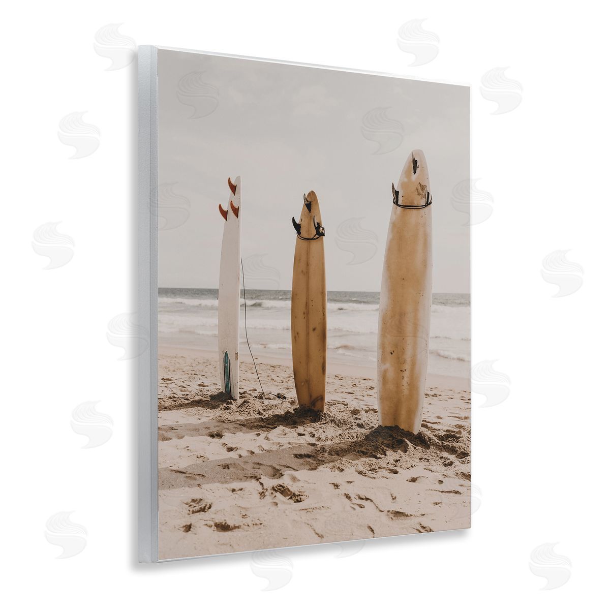Coastal Standing Surfboards Wood Plaque Wall Art, Home Decor by LSR Design Studio