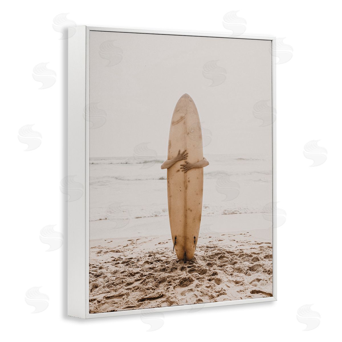 Surf Ready Board White Frame Print Wall Art, Home Decor by LSR Design Studio