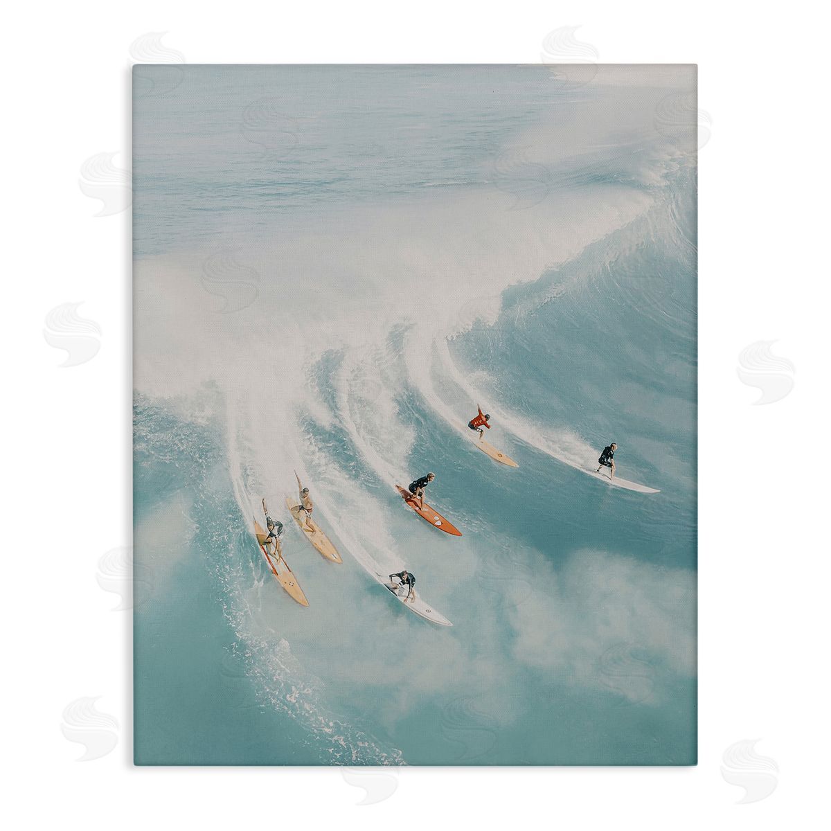 Surfing Race Seascape Canvas Wall Art, Home Decor by LSR Design Studio