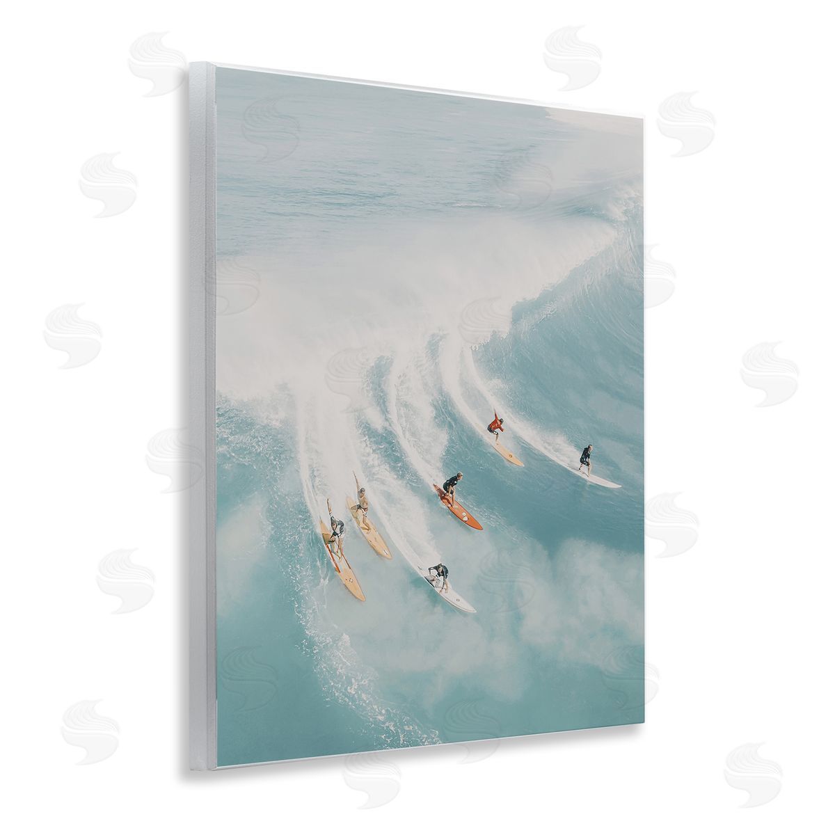Surfing Race Seascape Wood Plaque Wall Art, Home Decor by LSR Design Studio