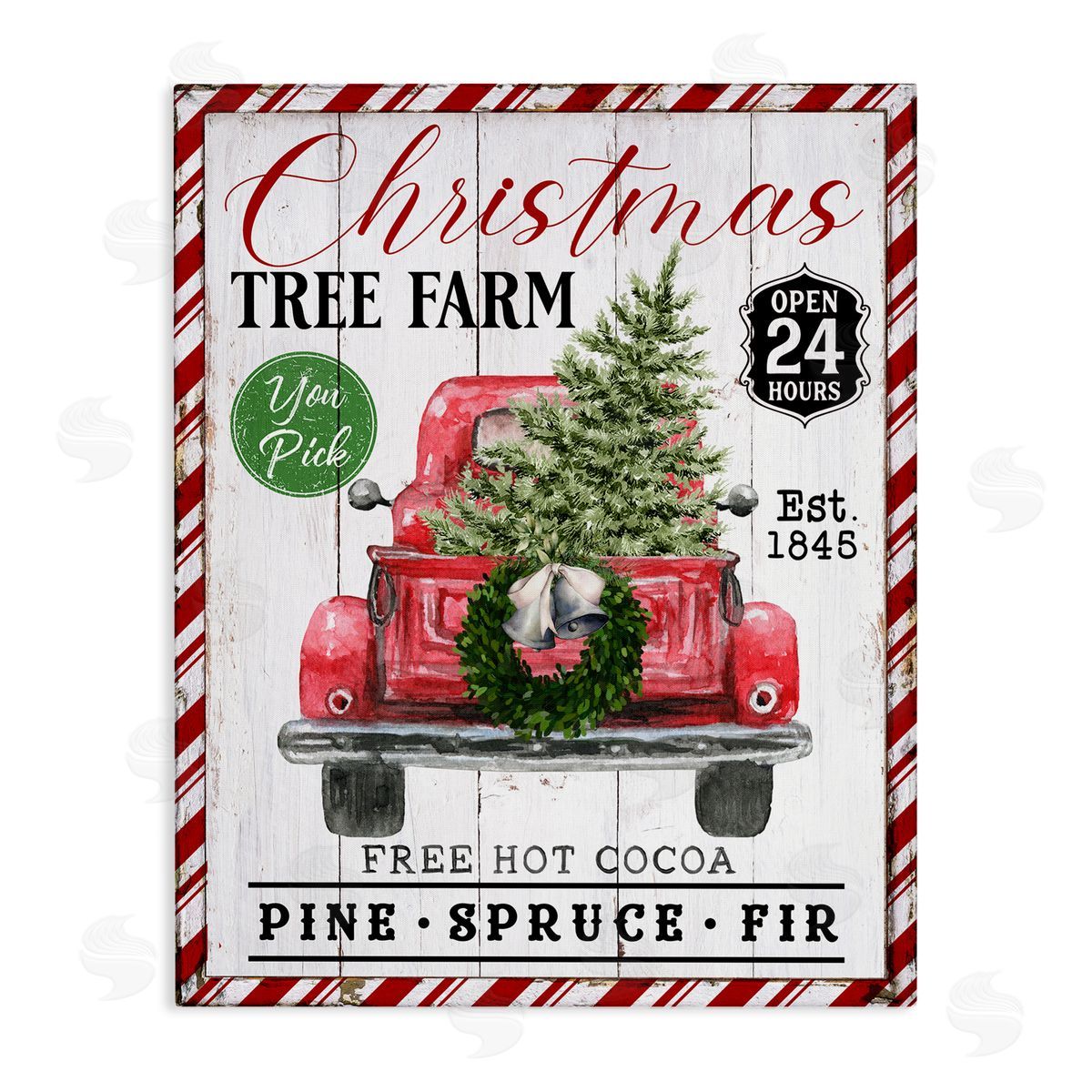 Holiday Tree Farm Sign Canvas Wall Art, Home Decor by Creatif Belle