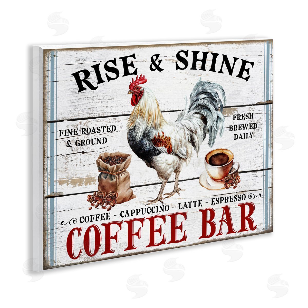 Rise & Shine Coffee Bar Wood Plaque Wall Art, Home Decor by Creatif Belle