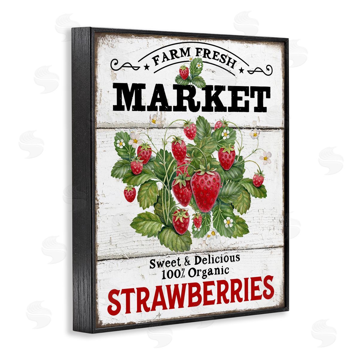 Farm Fresh Strawberries Black Frame Print Wall Art, Home Decor by Creatif Belle