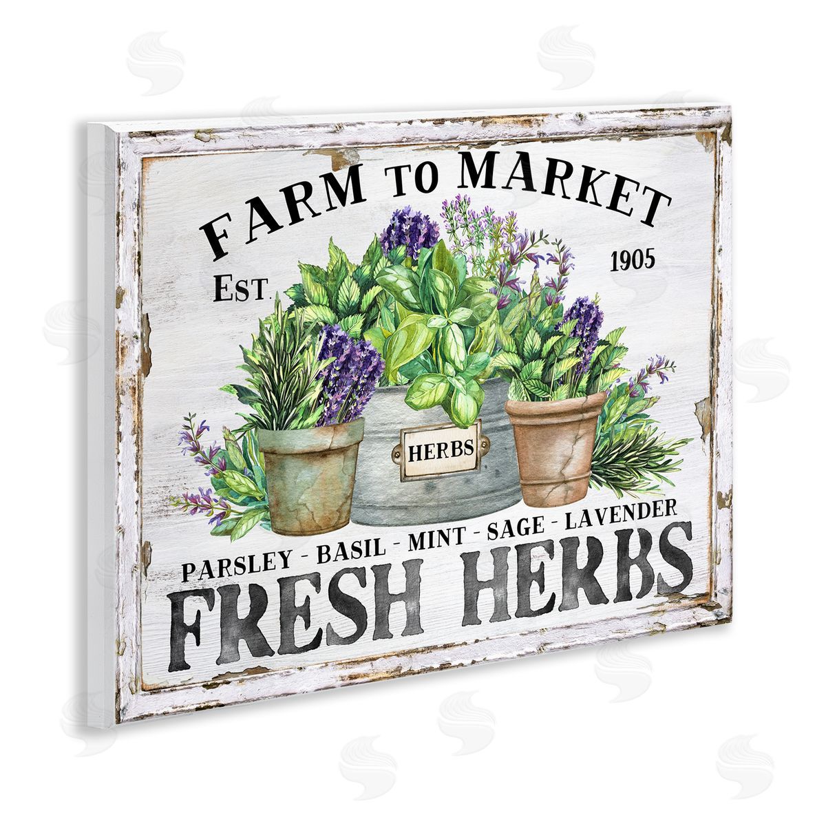 Farmhouse Fresh Herbs Wood Plaque Wall Art, Home Decor by Creatif Belle