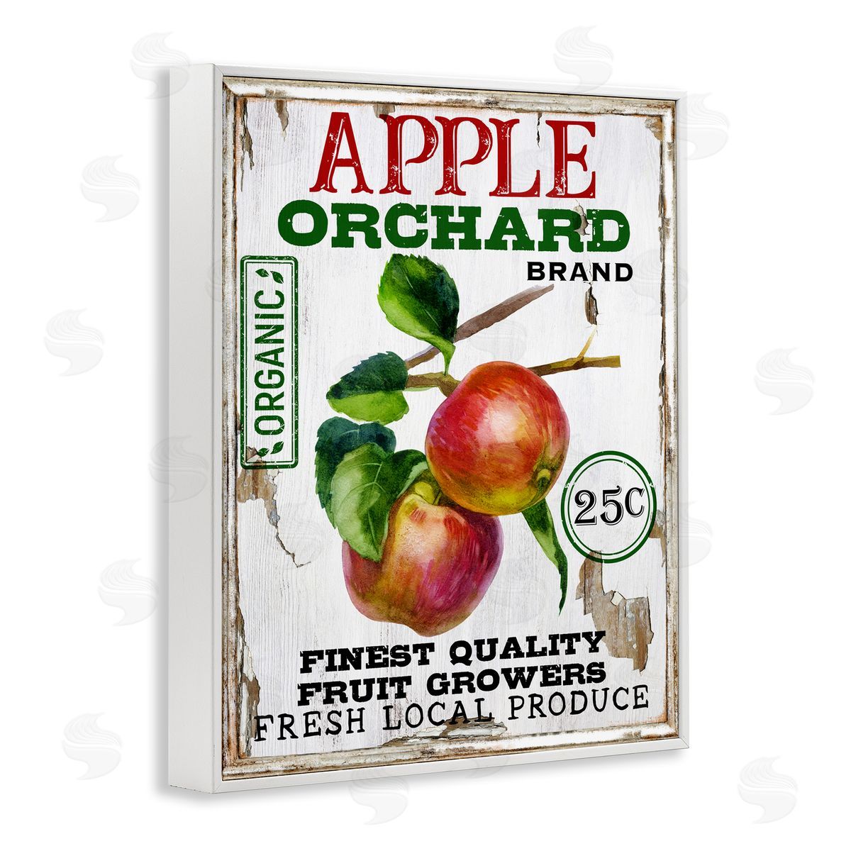 Farmhouse Style Apples White Frame Print Wall Art, Home Decor by Creatif Belle
