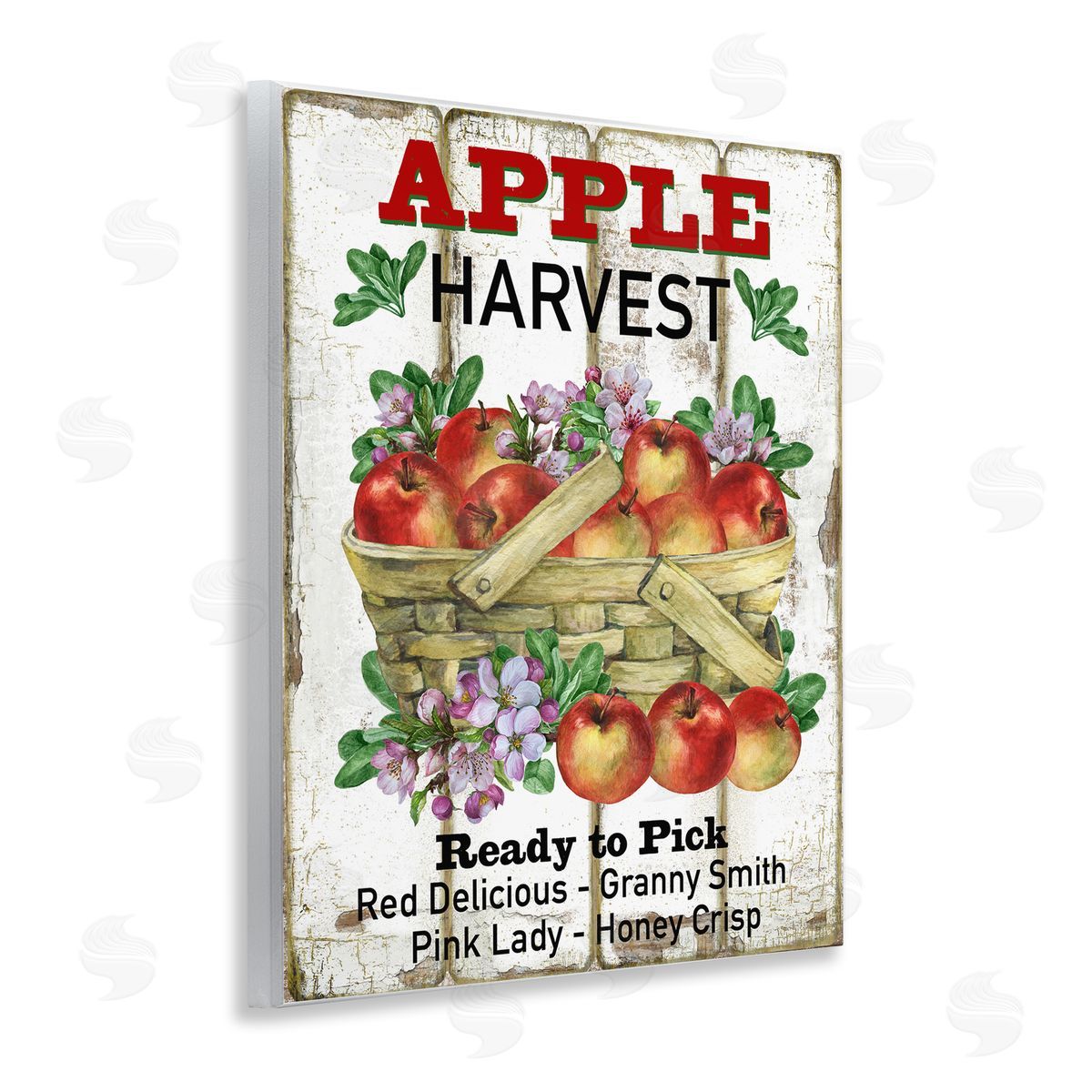 Fresh Apple Harvest Wood Plaque Wall Art, Home Decor by Creatif Belle