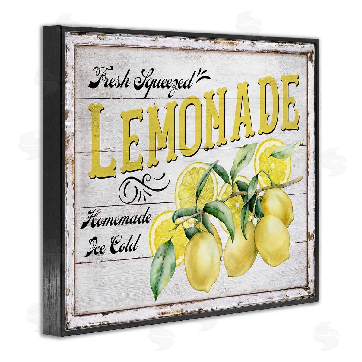 Fresh Squeezed Lemonade Black Frame Print Wall Art, Home Decor by Creatif Belle