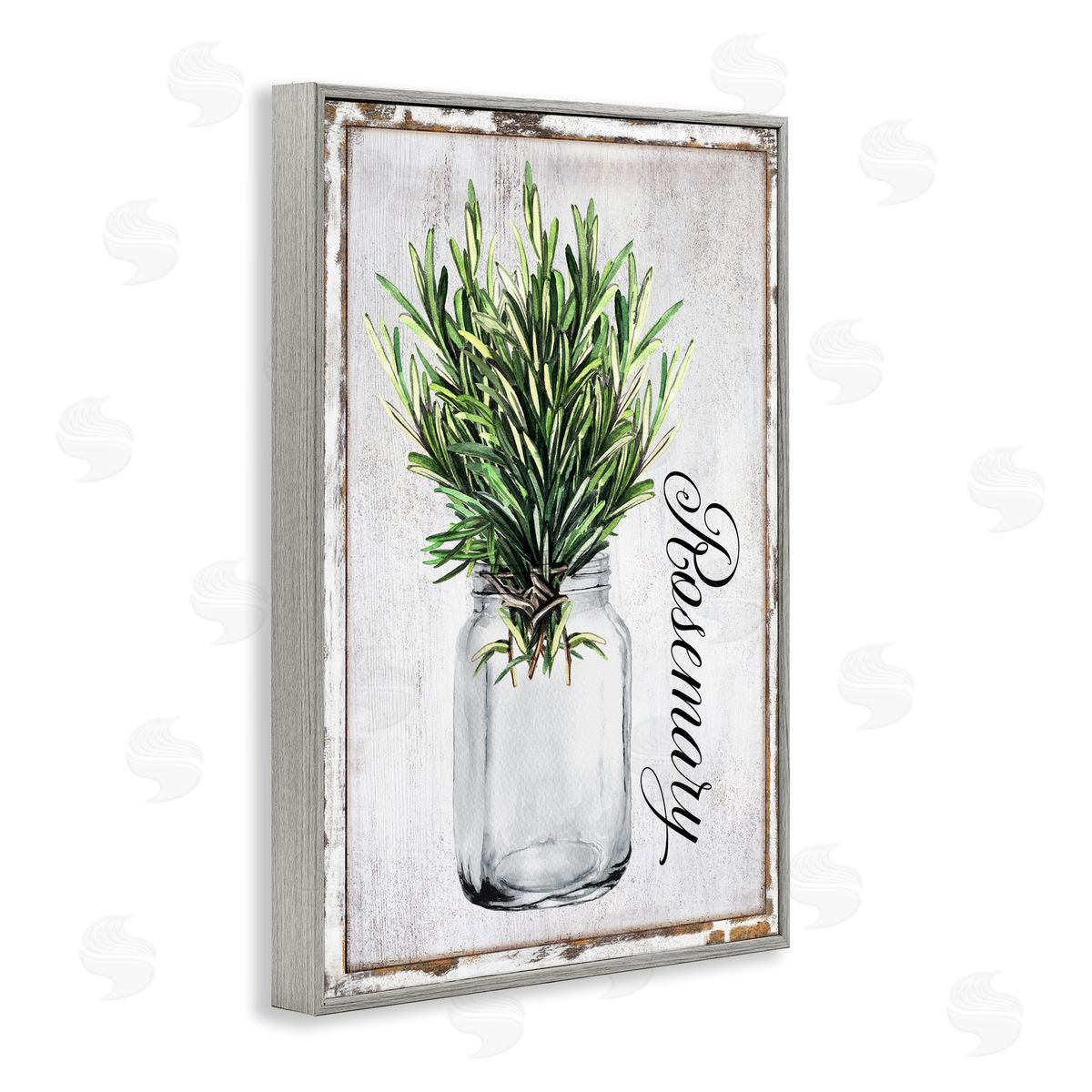 Rustic Garden Rosemary Grey Frame Print Wall Art, Home Decor by Creatif Belle