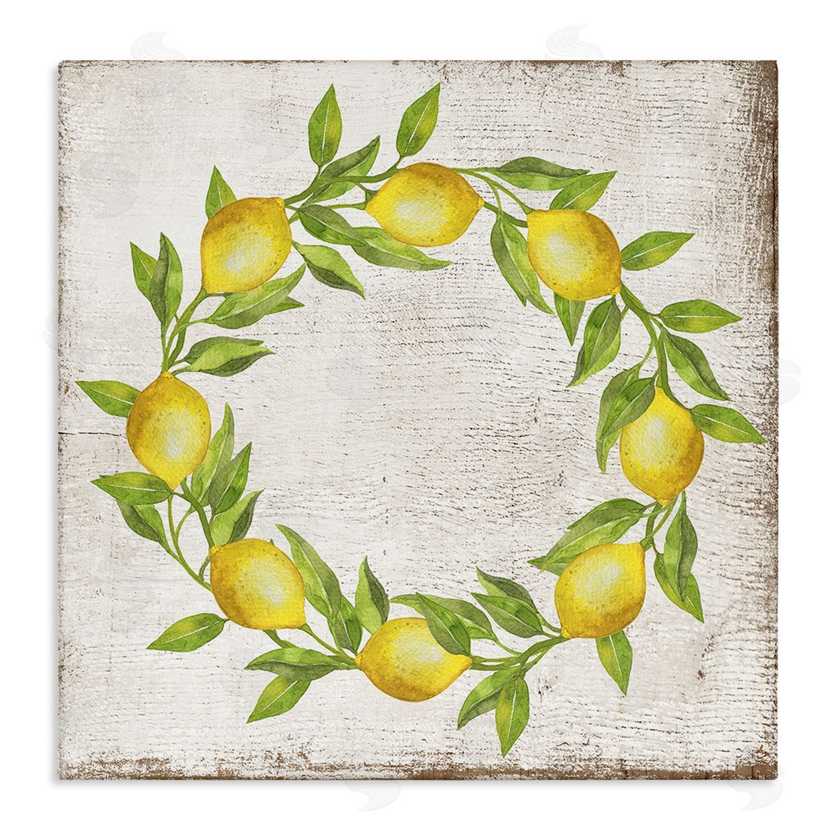 O Letter Lemon Wreath Canvas Wall Art, Home Decor by Creatif Belle