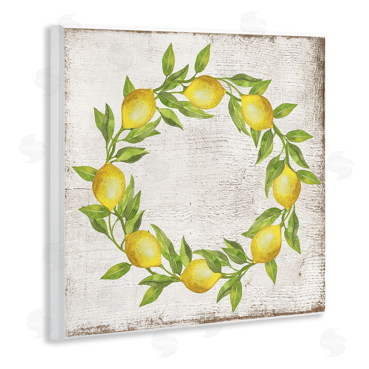 O Letter Lemon Wreath Wood Plaque Wall Art, Home Decor by Creatif Belle