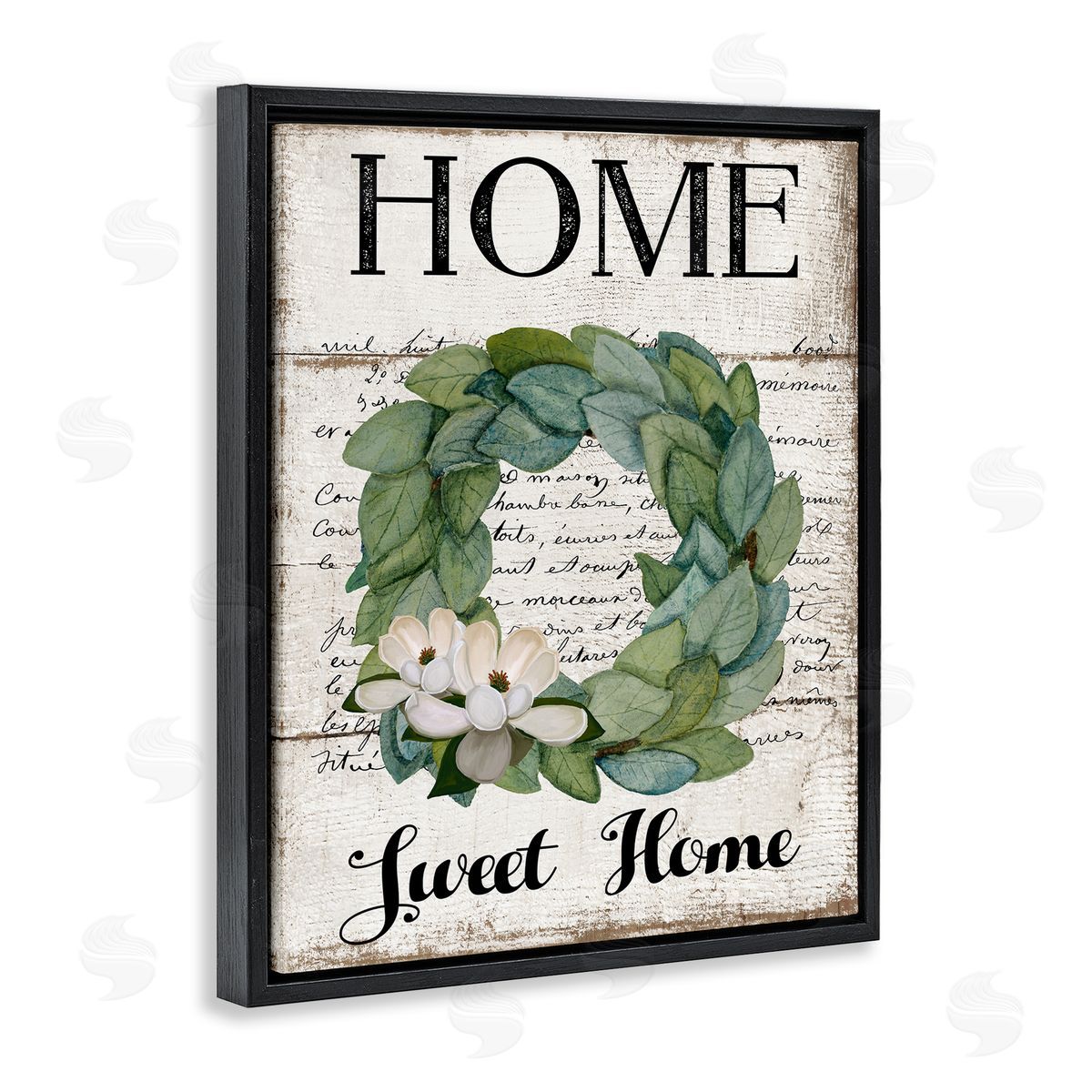 Rustic Welcoming Phrase Black Floating Frame Canvas Wall Art, Home Decor by Creatif Belle