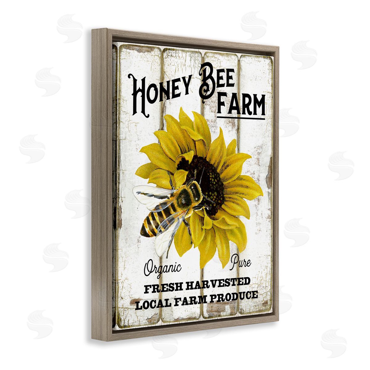 Honey Bee Farm Brown Floating Frame Canvas Wall Art, Home Decor by Creatif Belle