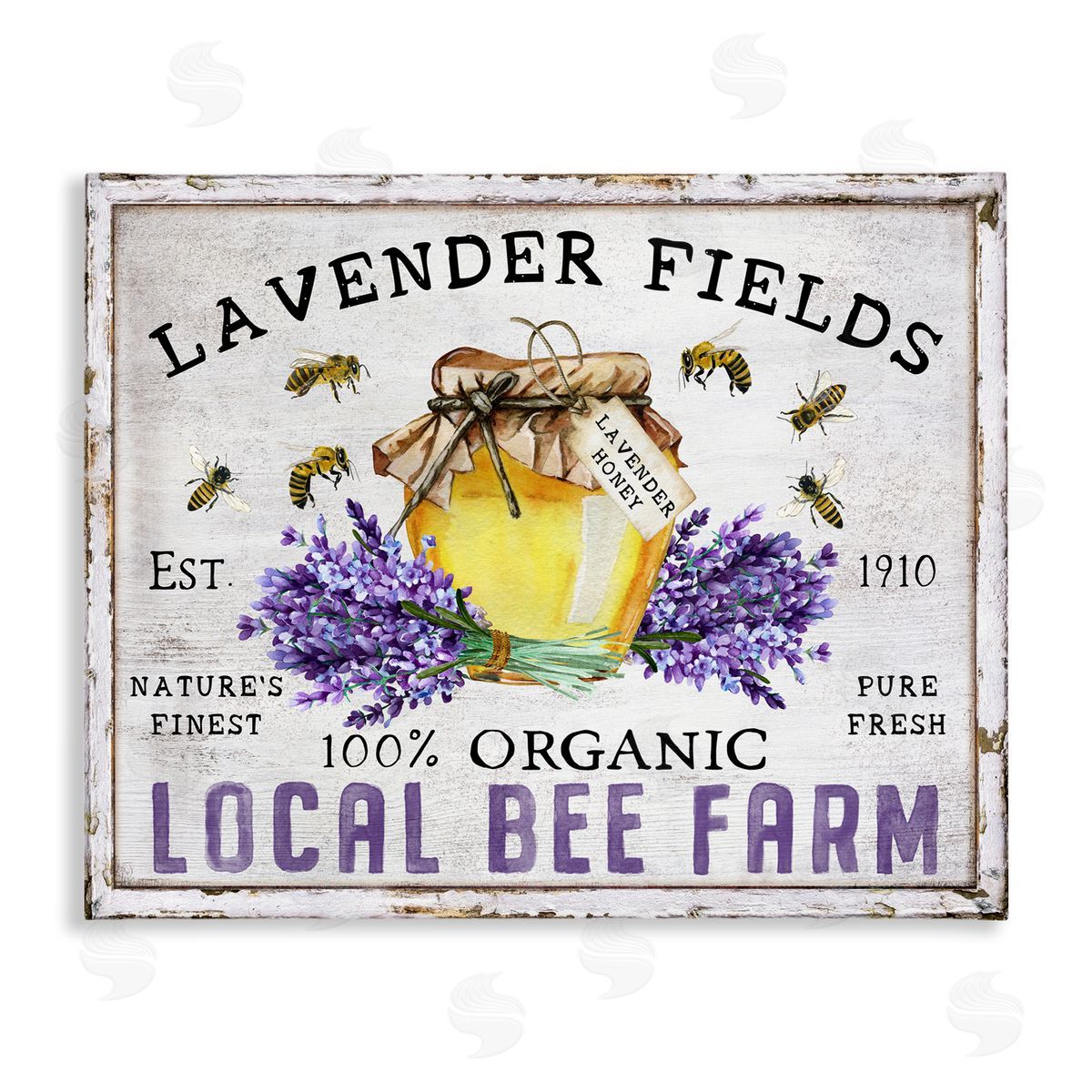 Lavender Fields Bee Farm Canvas Wall Art, Home Decor by Creatif Belle