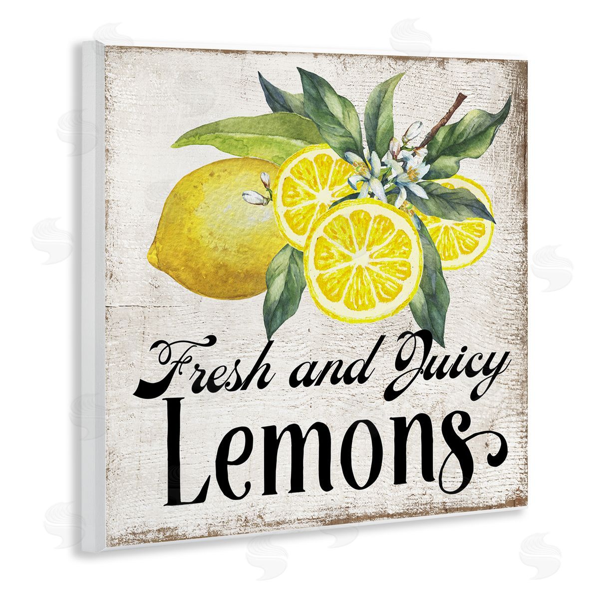 Fresh & Juicy Lemons Wood Plaque Wall Art, Home Decor by Creatif Belle
