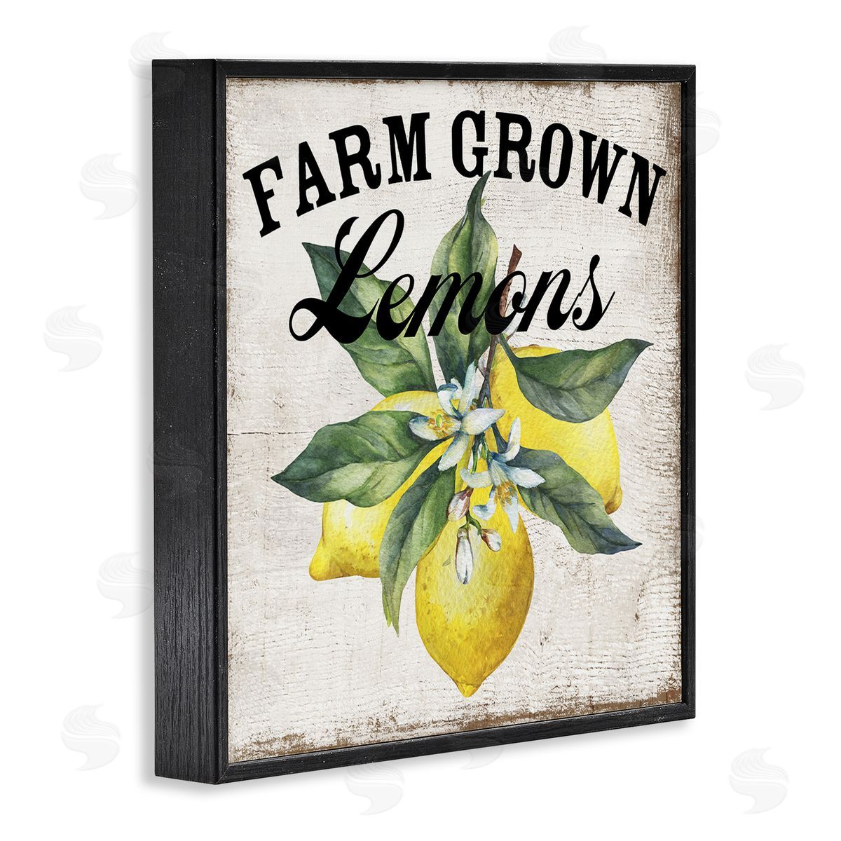 Farm Grown Lemons Black Frame Print Wall Art, Home Decor by Creatif Belle