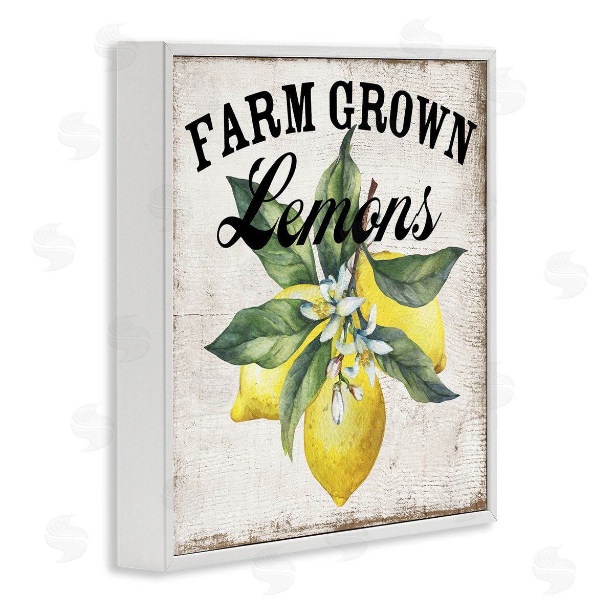 Farm Grown Lemons White Frame Print Wall Art, Home Decor by Creatif Belle