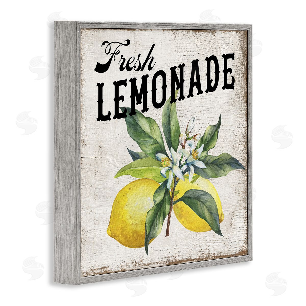 Rustic Fresh Lemonade Grey Frame Print Wall Art, Home Decor by Creatif Belle