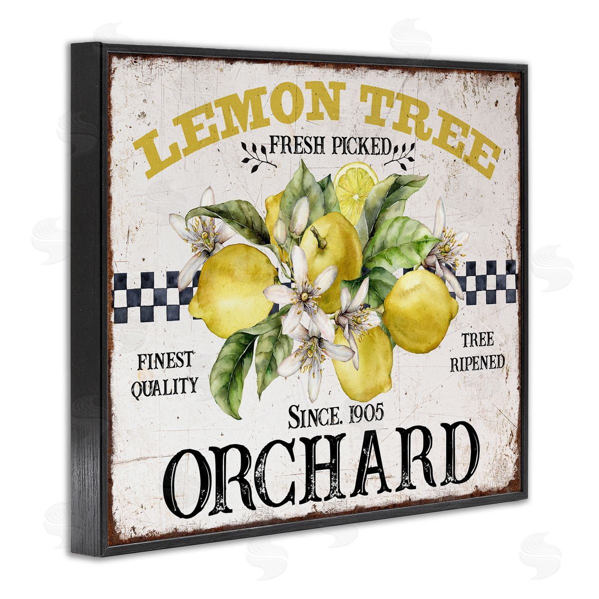 Lemon Tree Fresh Picked Black Frame Print Wall Art, Home Decor by Creatif Belle