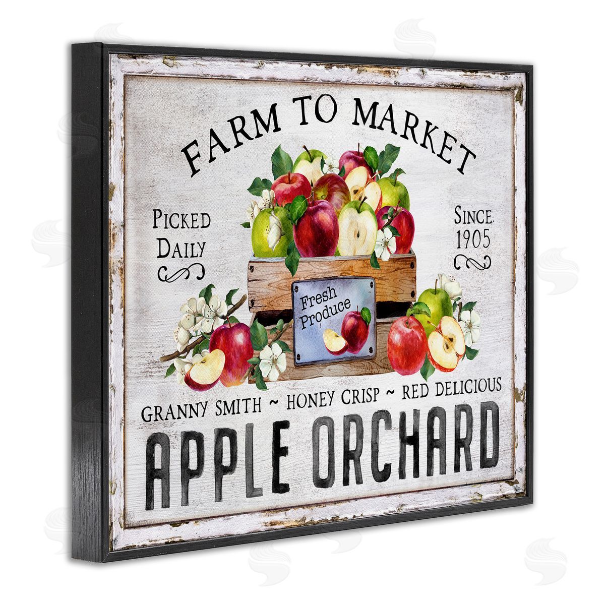 Farmhouse Apple Orchard Black Frame Print Wall Art, Home Decor by Creatif Belle