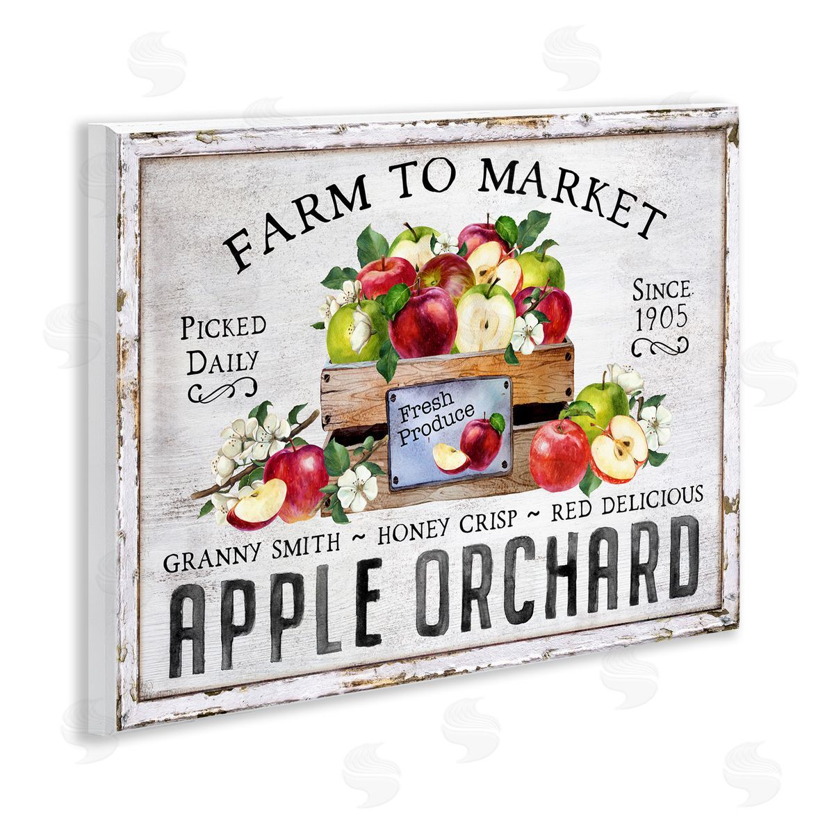 Farmhouse Apple Orchard Wood Plaque Wall Art, Home Decor by Creatif Belle