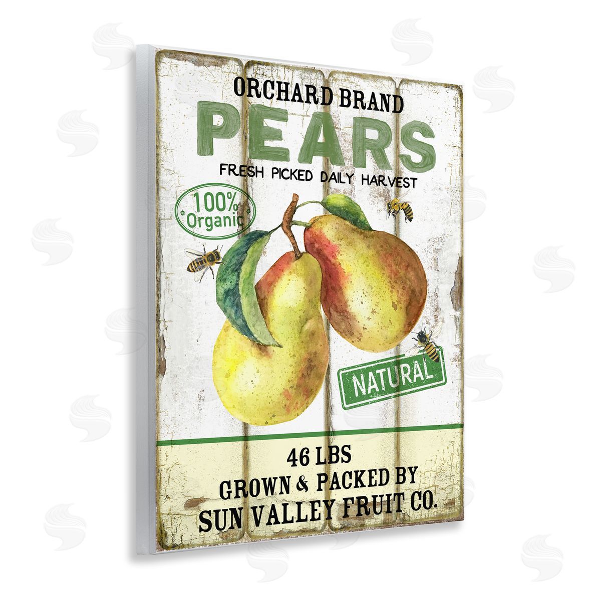 Farm Orchard Pears Wood Plaque Wall Art, Home Decor by Creatif Belle