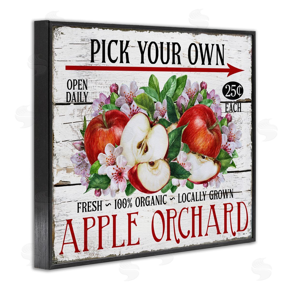 Pick Your Own Apples Black Frame Print Wall Art, Home Decor by Creatif Belle