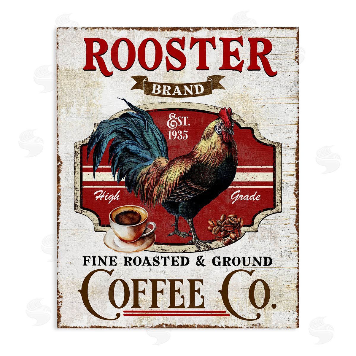Rooster Brand Coffee Co Canvas Wall Art, Home Decor by Creatif Belle