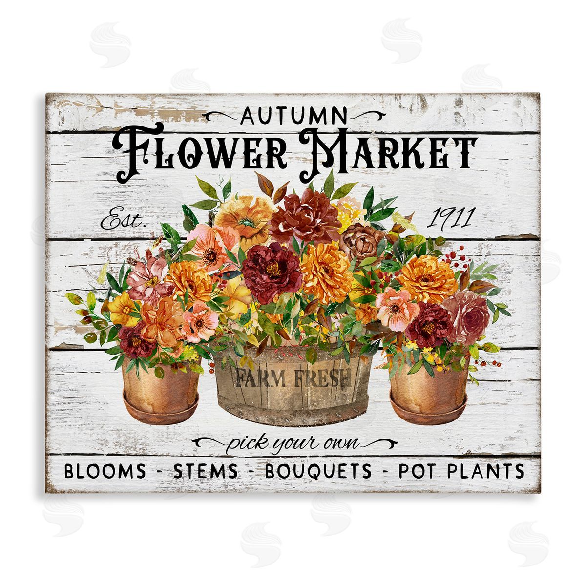 Autumn Flower Market Canvas Wall Art, Home Decor by Creatif Belle