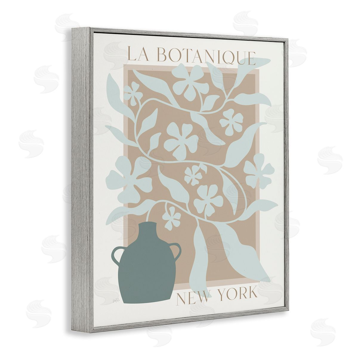 Midcentury Botany Blooms Grey Frame Print Wall Art, Home Decor by Natalie Carpentieri
