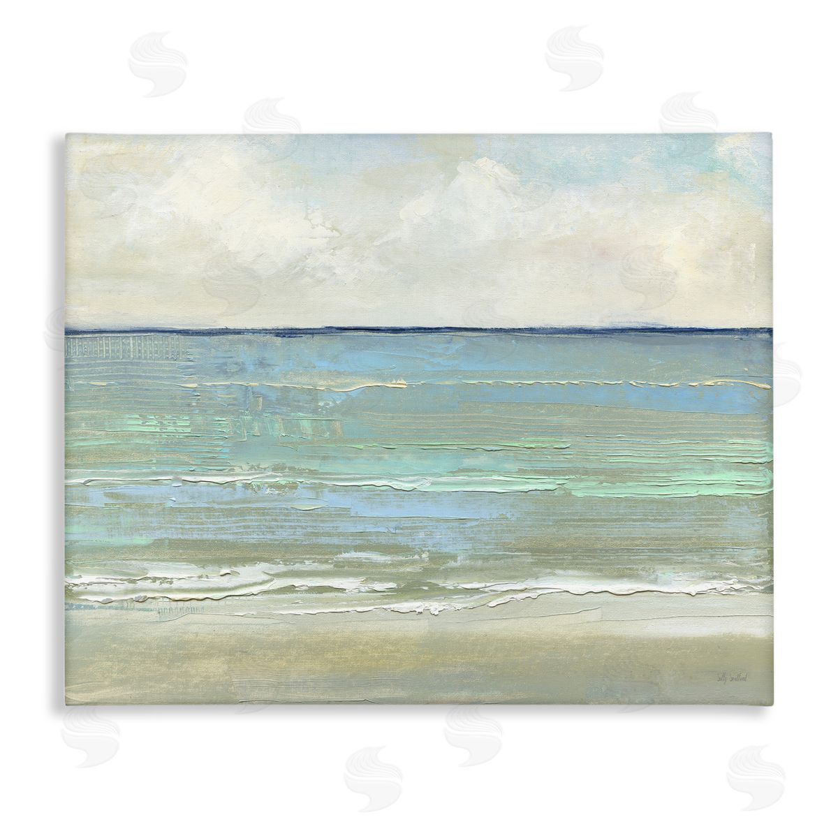 Horizontal Beach Brush Strokes Canvas Wall Art, Home Decor by Sally Swatland