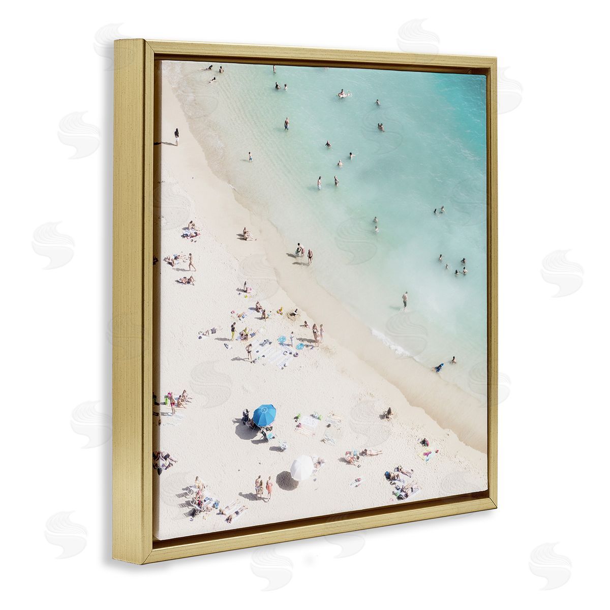 Summer Weather Beach Day Gold Floating Frame Canvas Wall Art, Home Decor by Danita Delimont