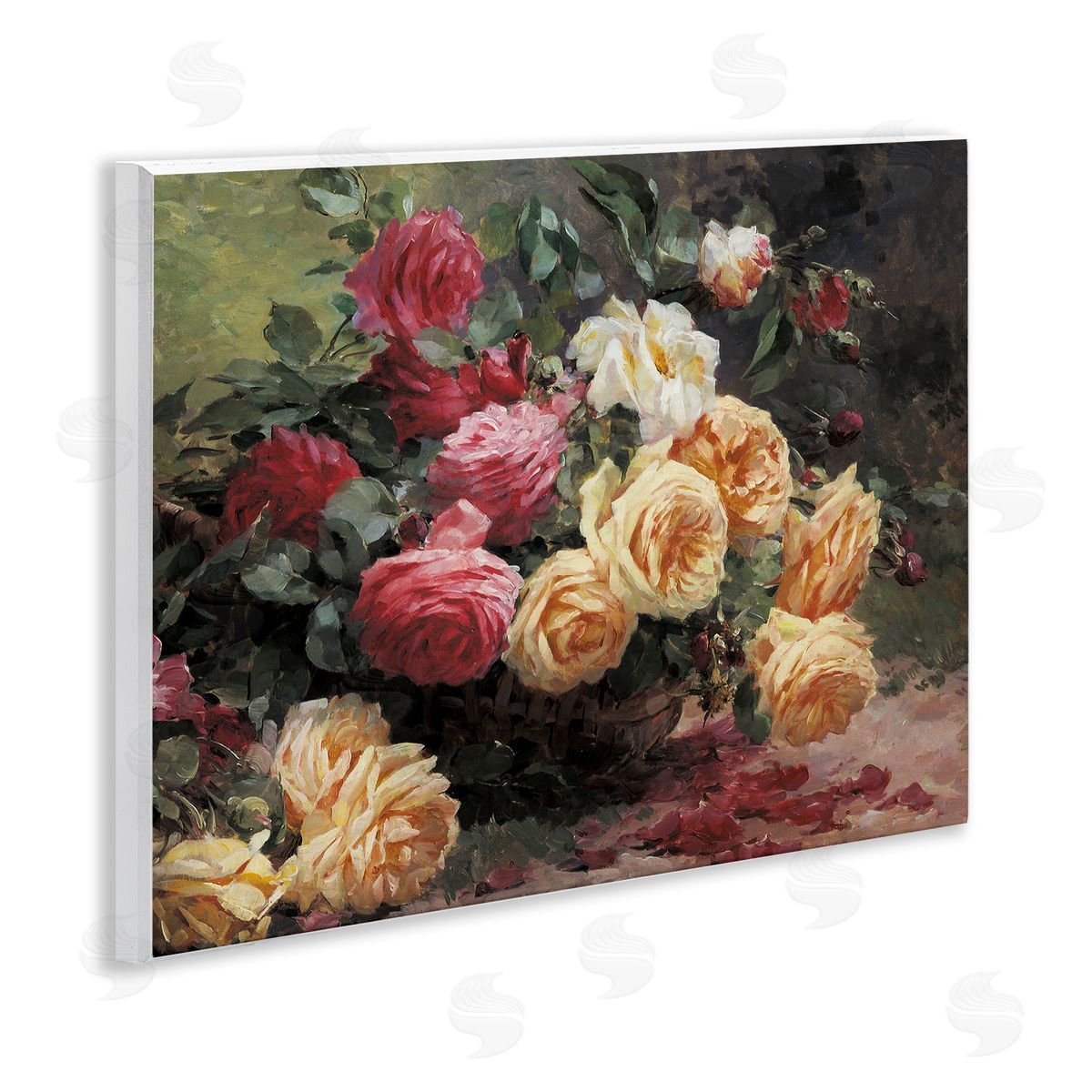 Vintages Roses Still Life Wood Plaque Wall Art, Home Decor by Albert-Tibulle Furcy de Lavault