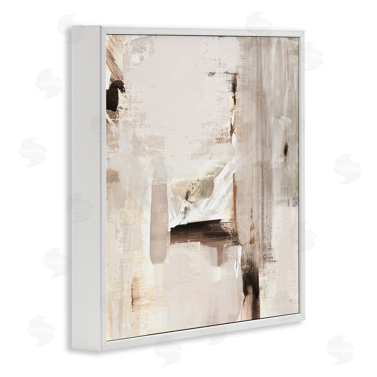 Neutral Tone Abstraction White Frame Print Wall Art, Home Decor by Susan Jill