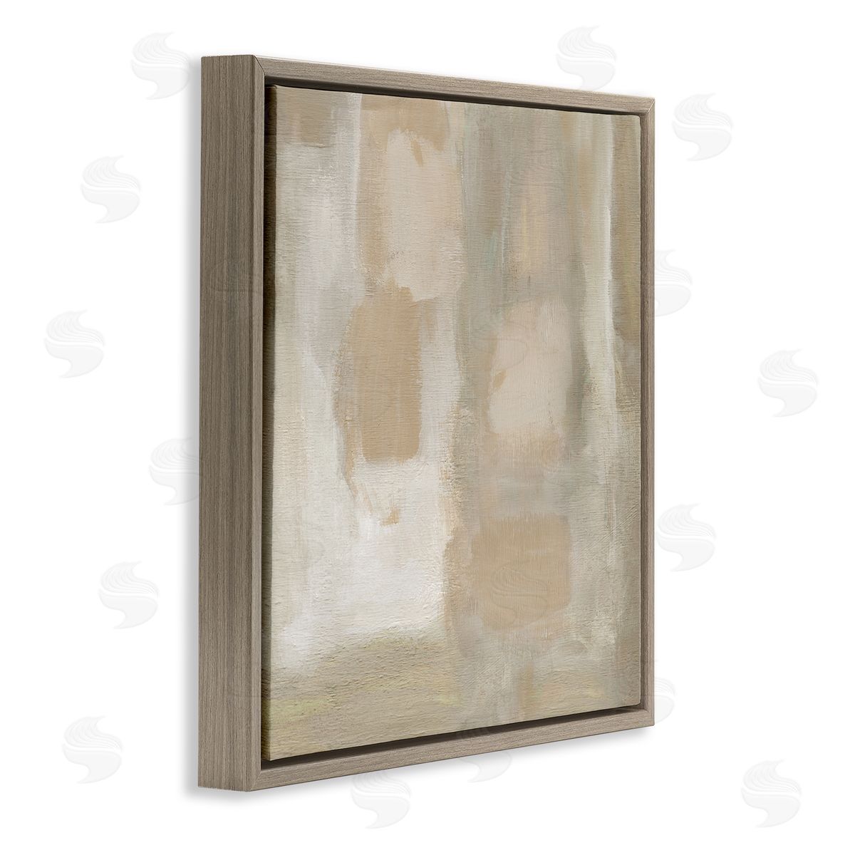 Beige Neutral Painting Brown Floating Frame Canvas Wall Art, Home Decor by Carol Robinson