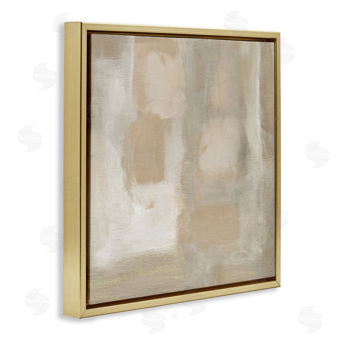 Beige Neutral Painting Gold Floating Frame Canvas Wall Art, Home Decor by Carol Robinson
