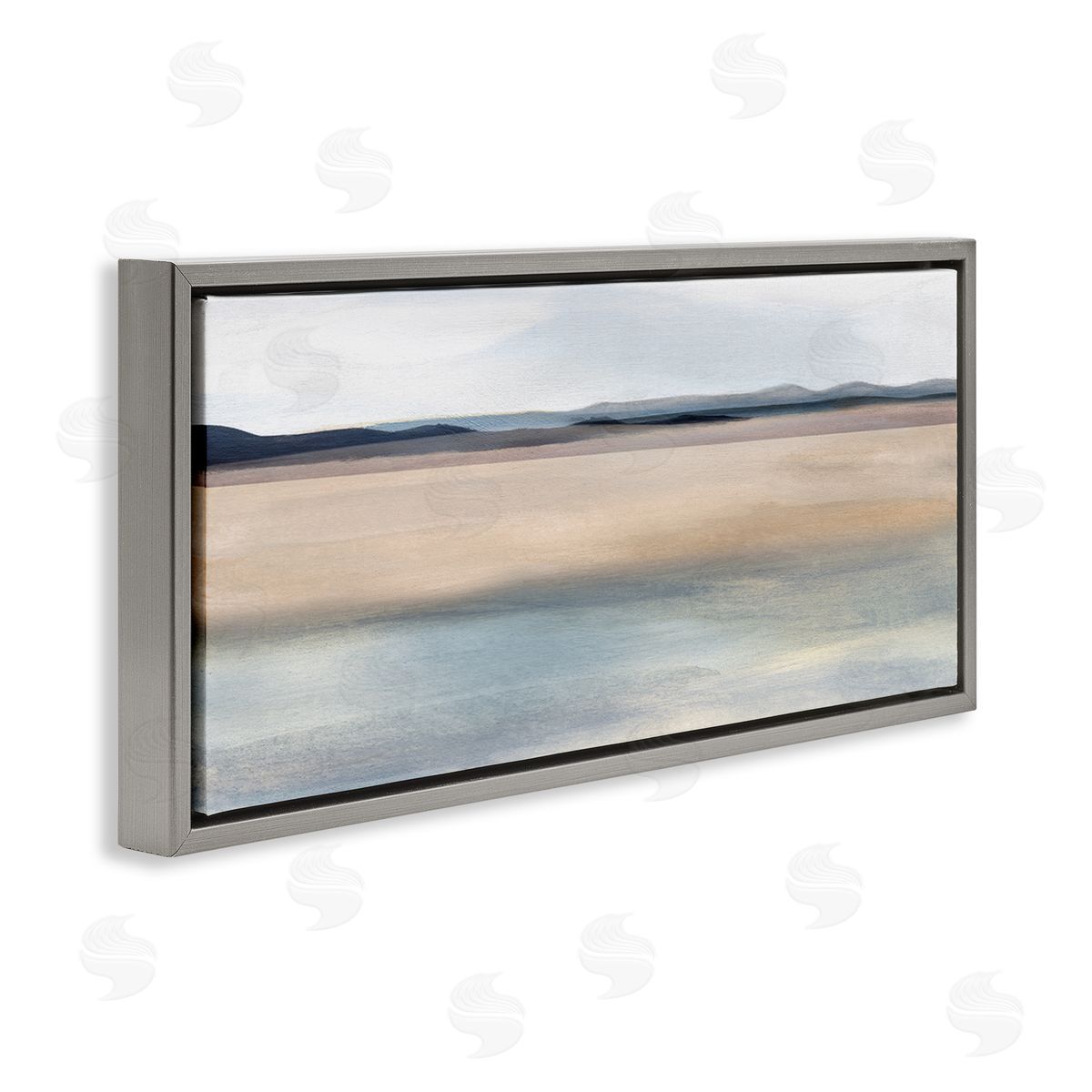 Fading Ombre Landscape Grey Floating Frame Canvas Wall Art, Home Decor by Charity Henderson