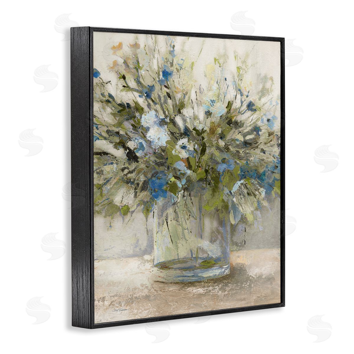 Glass Vase Botanics Black Frame Print Wall Art, Home Decor by Carol Robinson