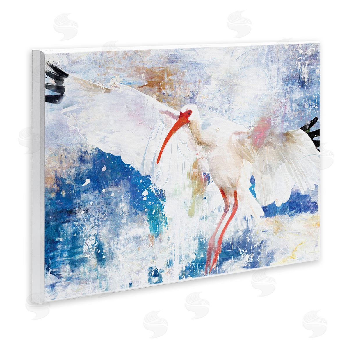 Flying Stork Bird Wood Plaque Wall Art, Home Decor by Porter Hastings