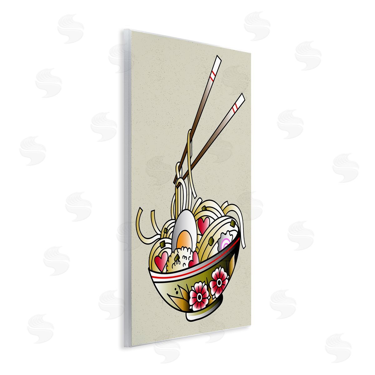 Tattoo Style Ramen Bowl Wood Plaque Wall Art, Home Decor by Incado
