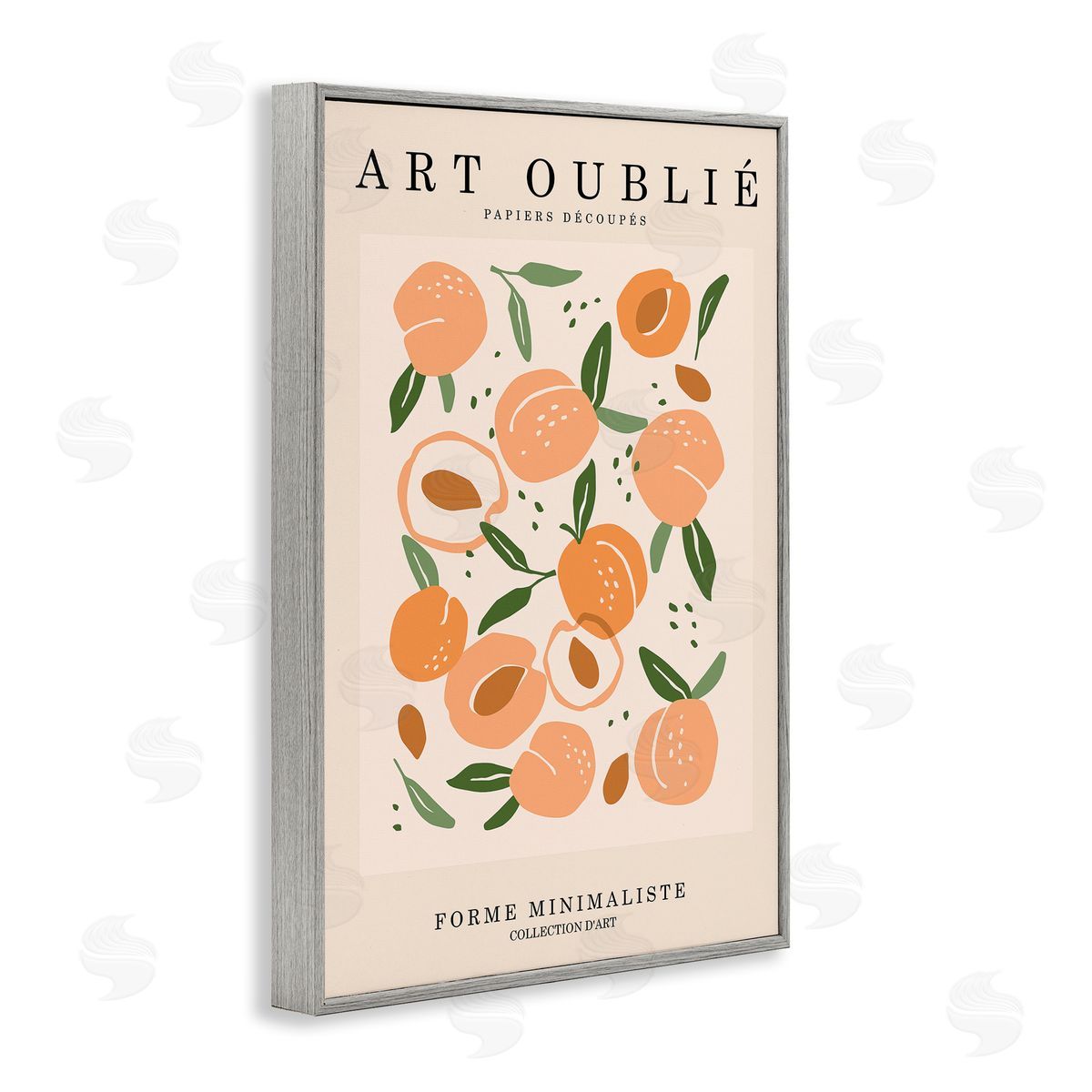 Peaches Gallery Poster Grey Frame Print Wall Art, Home Decor by Incado