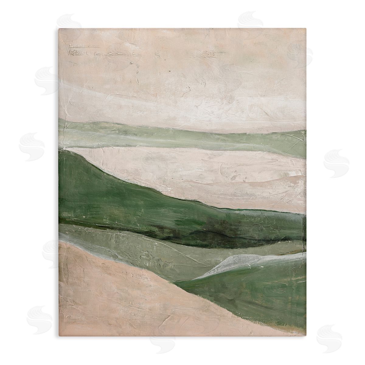Green Hills Abstraction Canvas Wall Art, Home Decor by Design Fabrikken