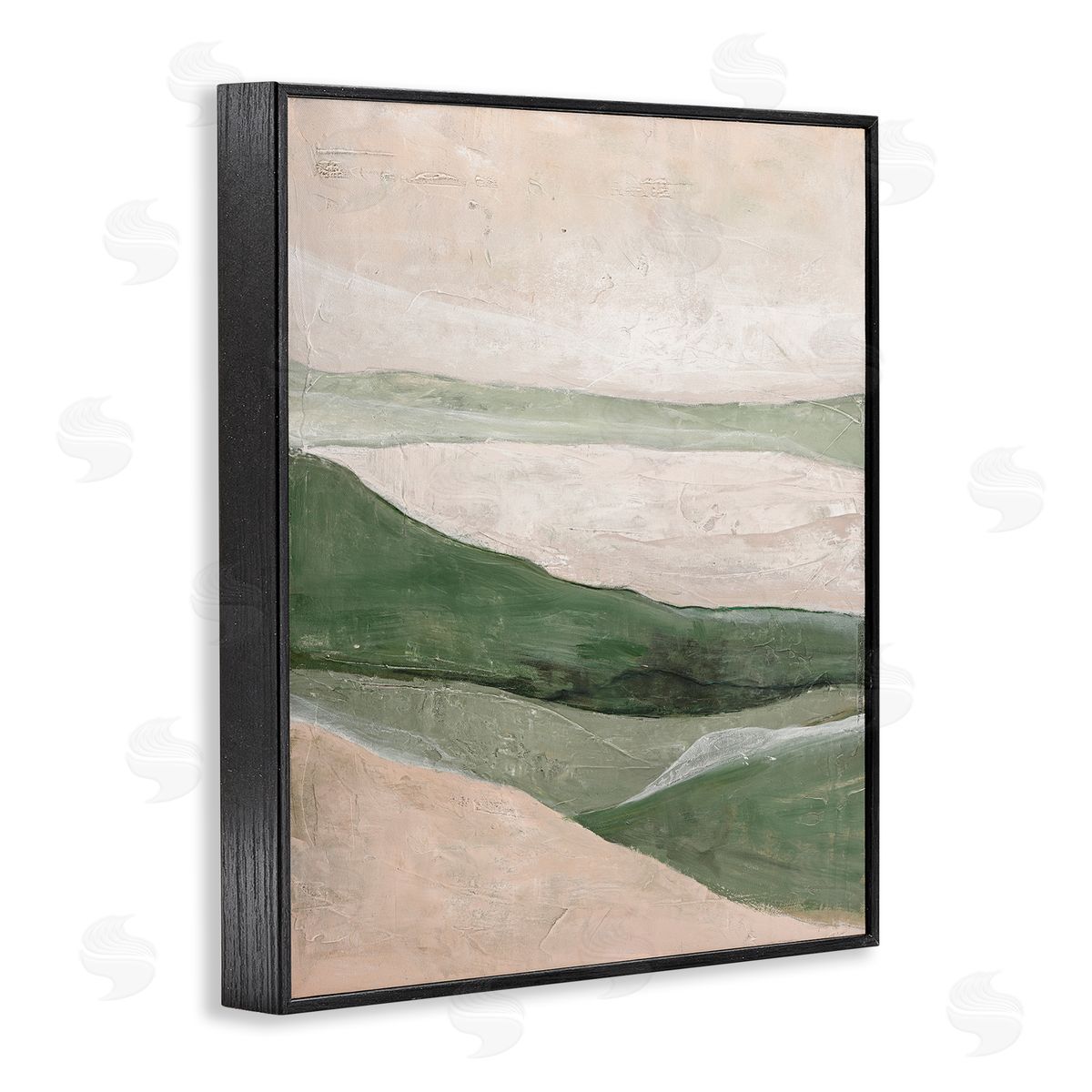 Green Hills Abstraction Black Frame Print Wall Art, Home Decor by Design Fabrikken