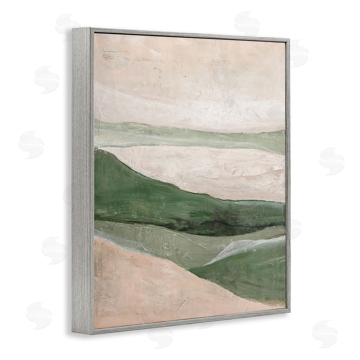 Green Hills Abstraction Grey Frame Print Wall Art, Home Decor by Design Fabrikken