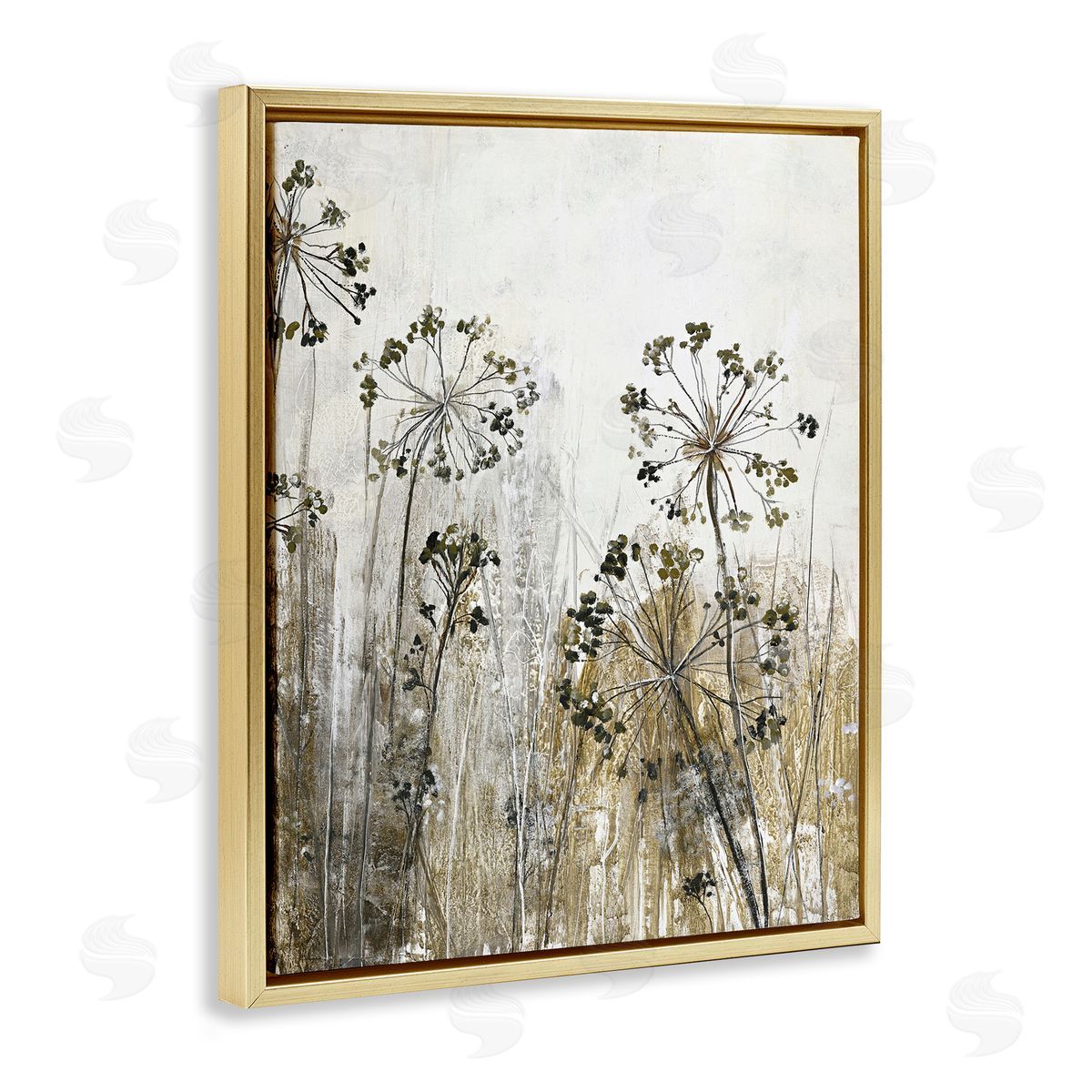 Daffodil Silhouettes Meadow Gold Floating Frame Canvas Wall Art, Home Decor by Design Fabrikken