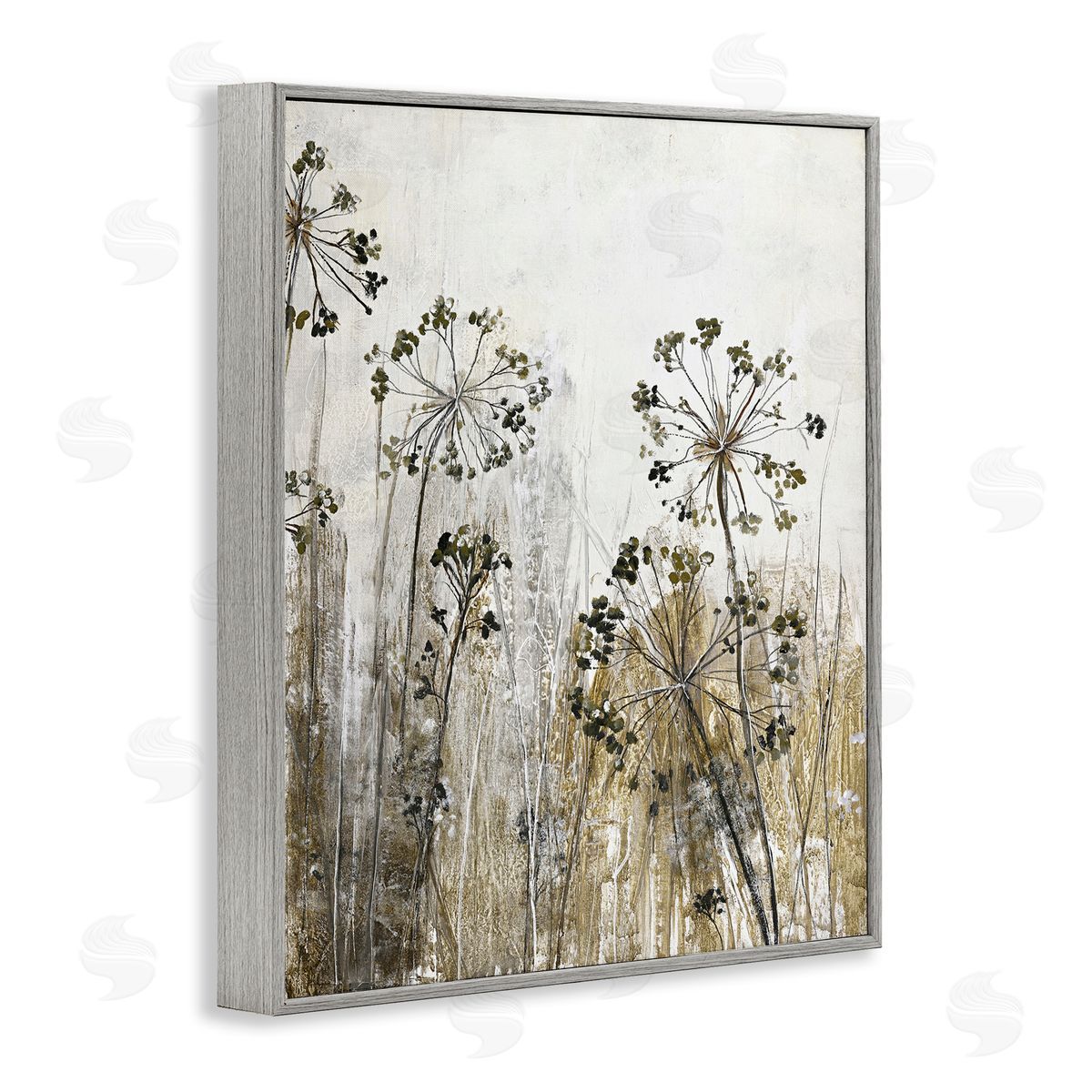 Daffodil Silhouettes Meadow Grey Frame Print Wall Art, Home Decor by Design Fabrikken