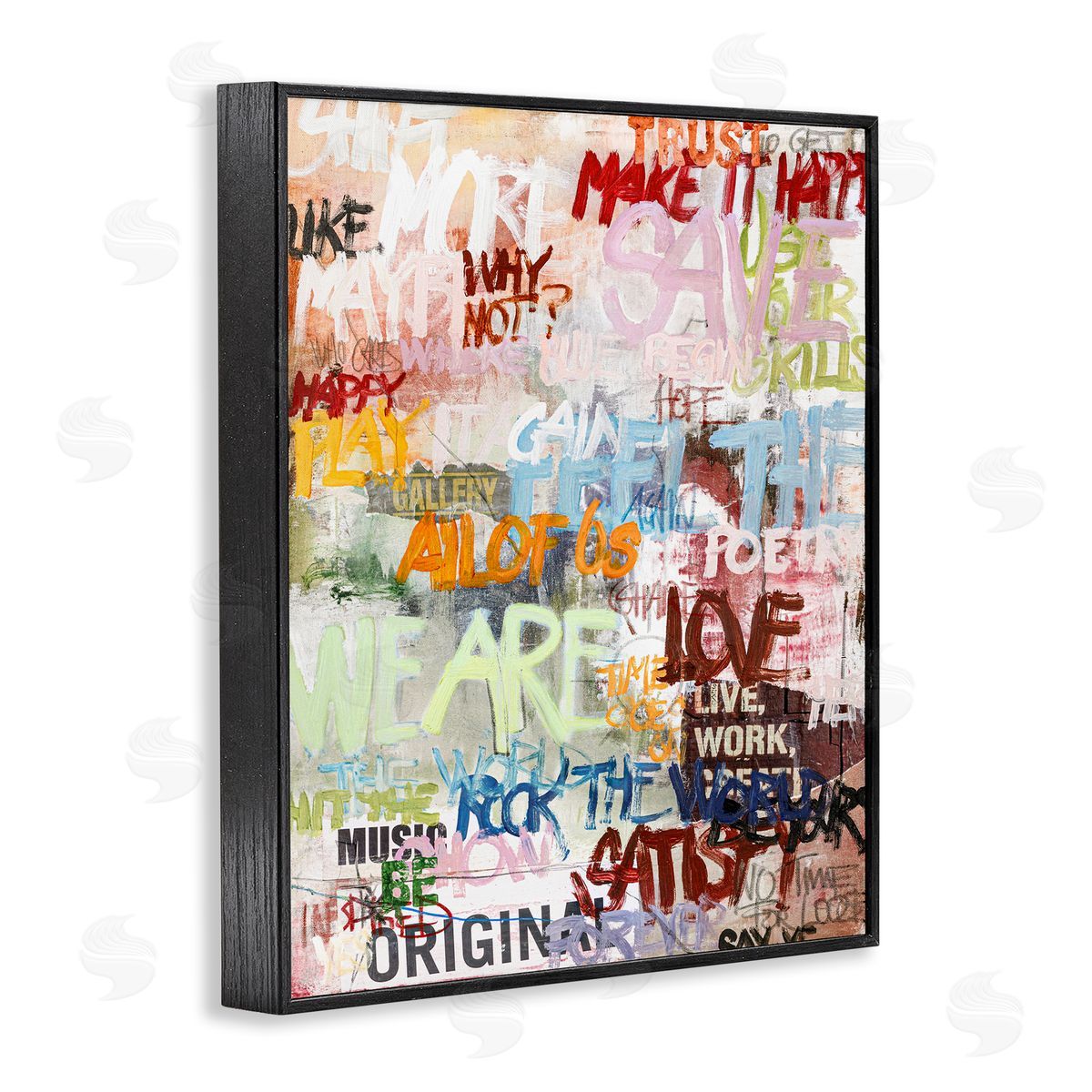 Modern Graffiti Phrases Black Frame Print Wall Art, Home Decor by Design Fabrikken