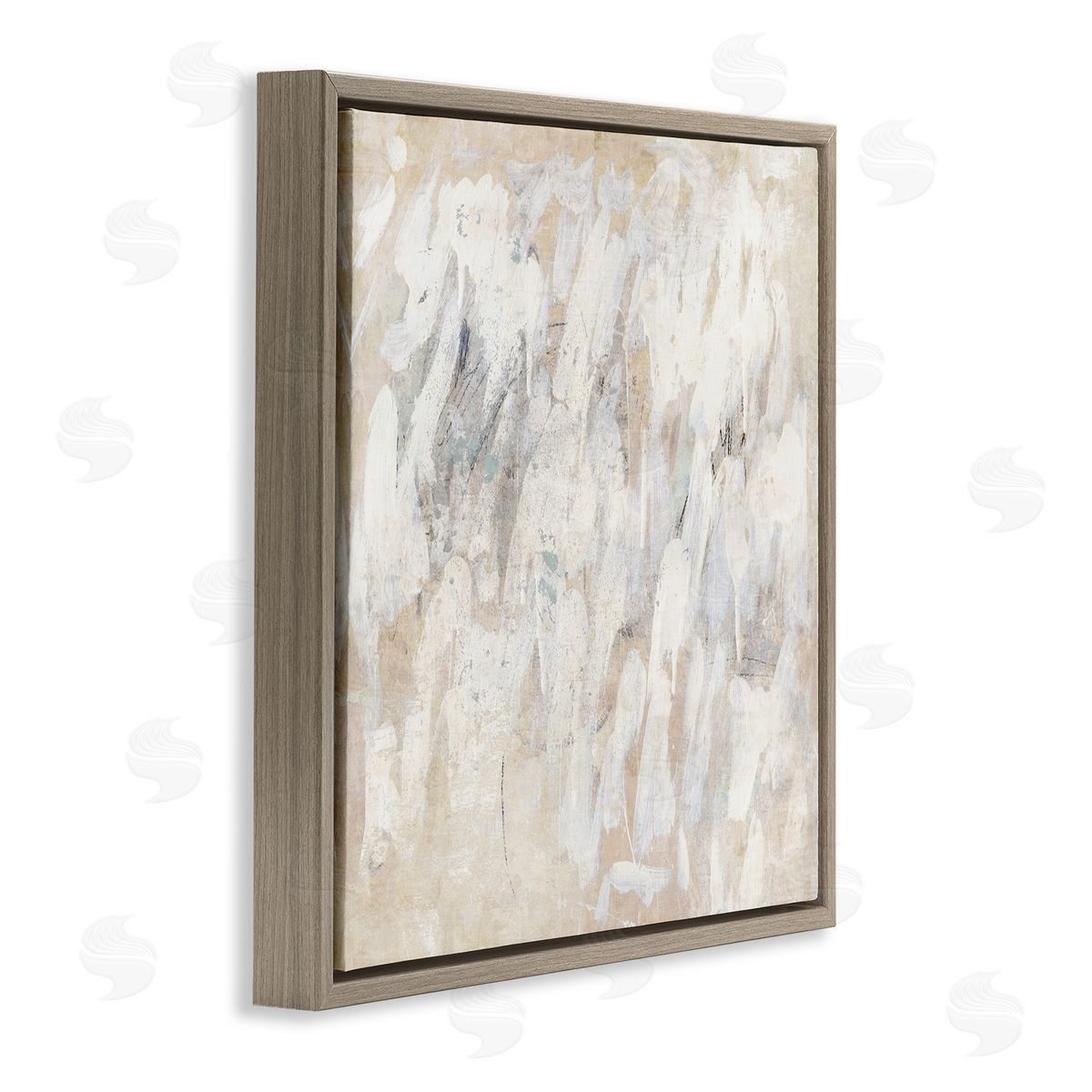 Muted Neutral Dapples Brown Floating Frame Canvas Wall Art, Home Decor by Suzanne Nicoll