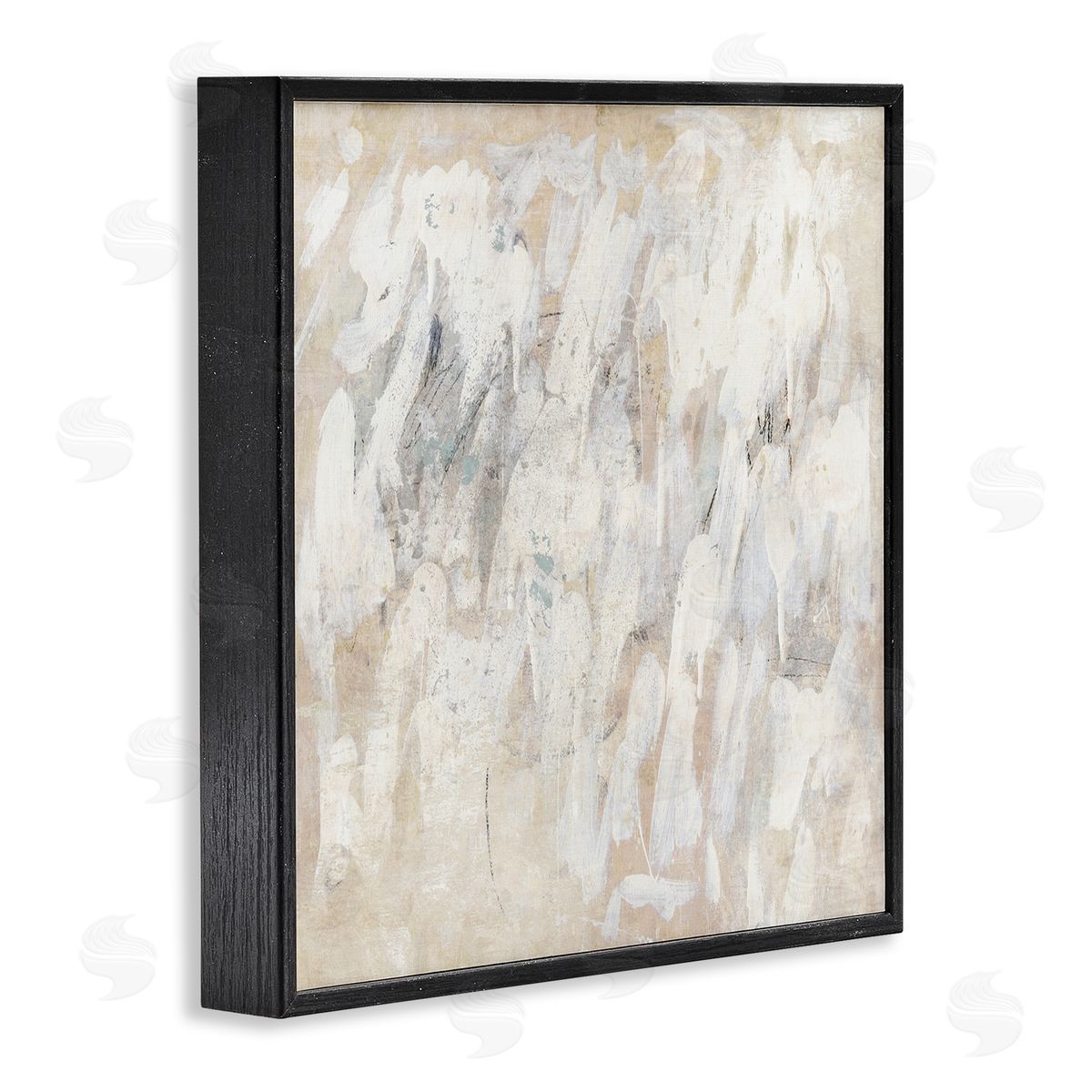 Muted Neutral Dapples Black Frame Print Wall Art, Home Decor by Suzanne Nicoll