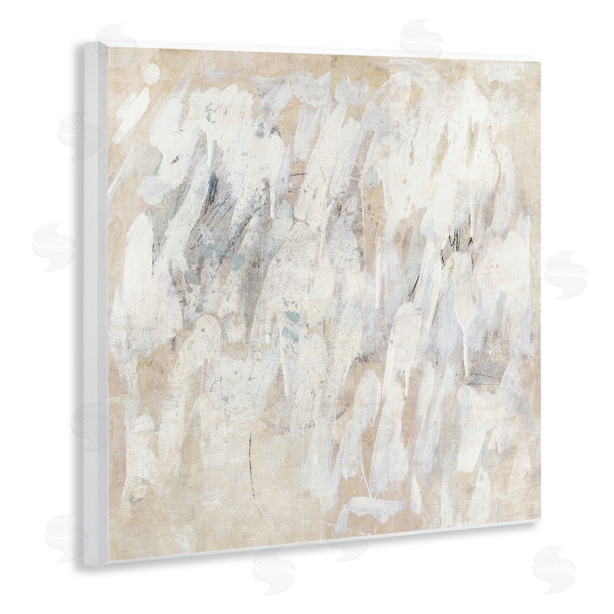Muted Neutral Dapples Wood Plaque Wall Art, Home Decor by Suzanne Nicoll